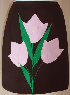 Tulip Motif Applique on Skirt